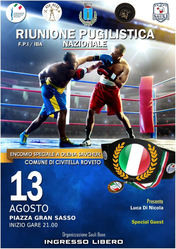 Serata Di Sport E Valori A Civitella Roveto Con La Riunione Pugilistica