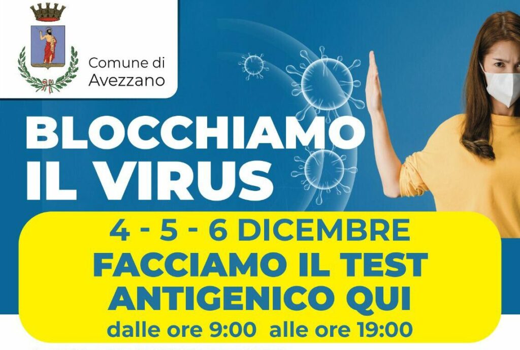 Al via ad Avezzano lo screening di massa con test antigeni|