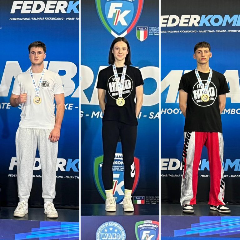 1 Oro e 2 Bronzi per HMD Italia ai Campionati assoluti di Kick Boxing