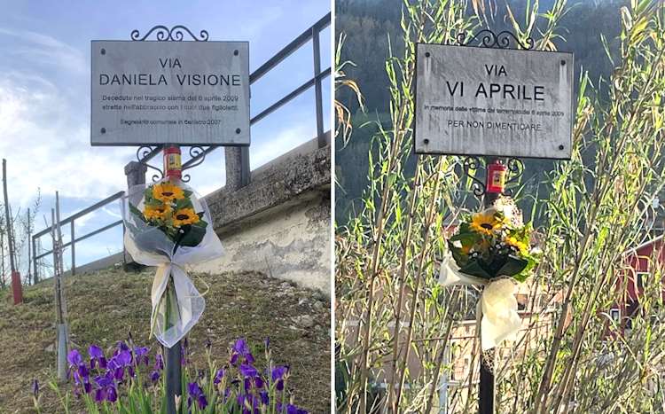 Canistro ricorda le vittime del terremoto dell'Aquila e depone fiori nelle vie intitolate a Daniela Visione e al VI Aprile||||