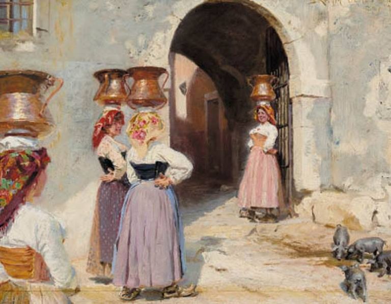 Ritratto di donne con la conca realizzato nel 1890 dal pittore danese Peder Severin Krøyer a Civita d'Antino