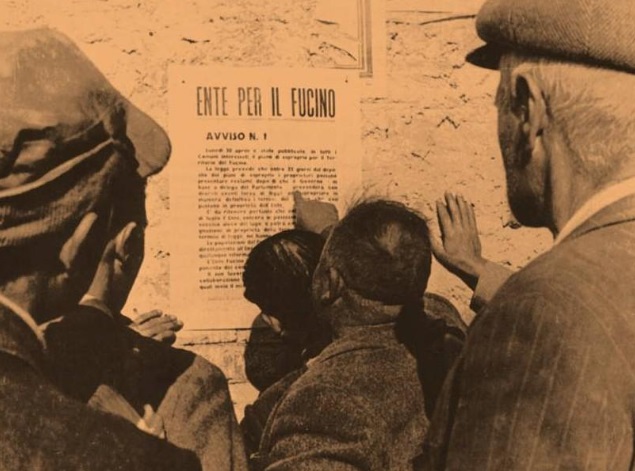 Il primo manifesto dell’esproprio affisso dall’Ente Fucino nel maggio 1951|