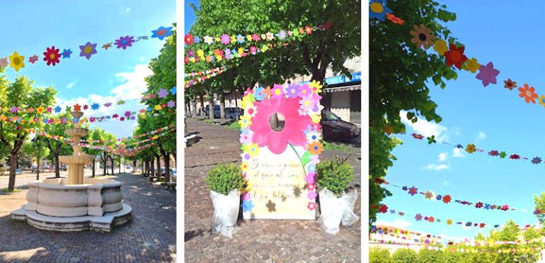 La piazza di Scurcola Marsicana si riempie di fiori colorati per la Festa della Mamma grazie all'iniziativa di Scurcolandia (foto)|||||||||||