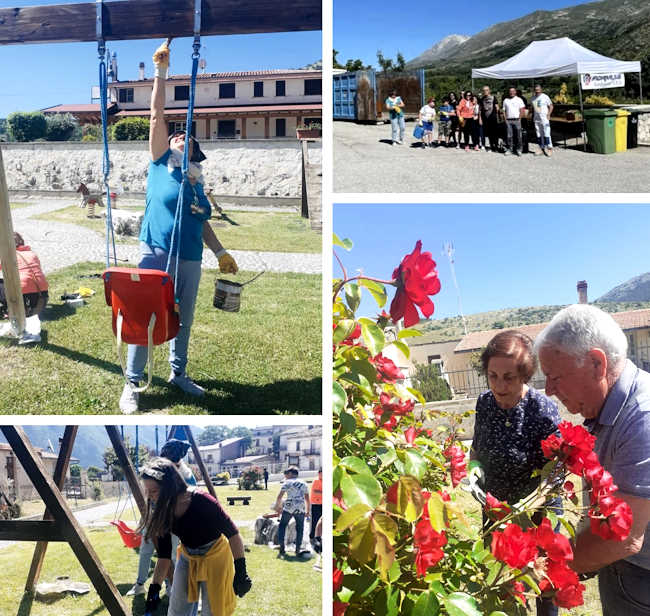 Bambini protagonisti della giornata ecologica PuliAmo Ovindoli, presso le frazioni di Santa Jona e San Potito