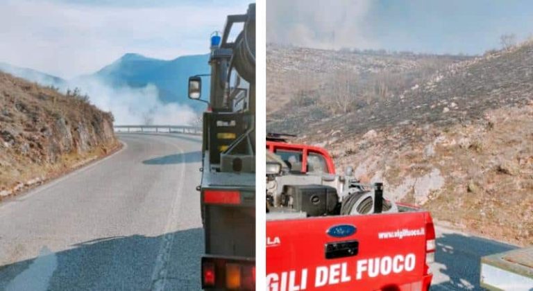 Ancora in corso le operazioni di spegnimento incendi ad Avezzano e Civita d'Antino