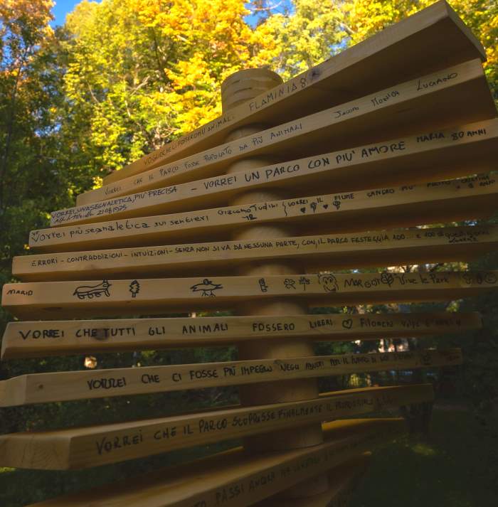 Una scultura che raccoglie pensieri per la celebrare i 100 anni del Parco Nazionale d'Abruzzo