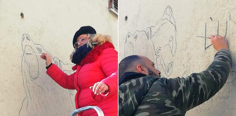 In corso i lavori per la realizzazione del murale dedicato a Juan Carrito a Tufo di Carsoli||||