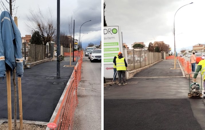 Quasi ultimati i lavori su Via Roma ad Avezzano con percorso ciclopedonale