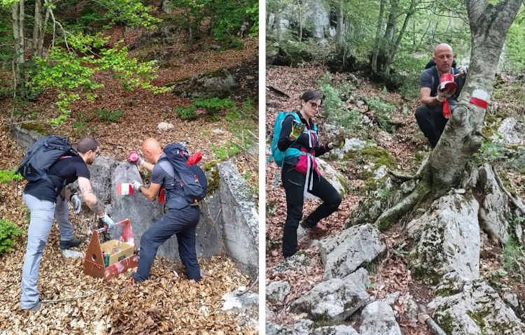 Il CAI Sezione Valle Roveto sistema un tratto del sentiero 444 a Civita d'Antino in vista del 2° Camp Giovani Abruzzo||||