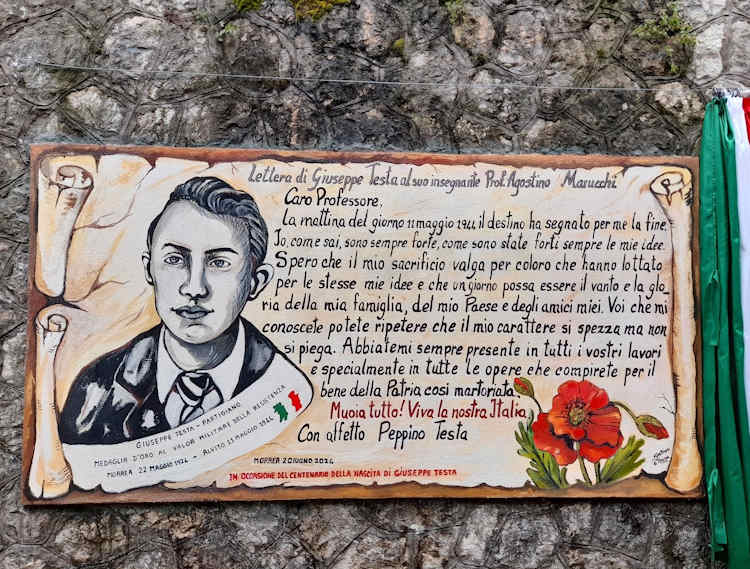 Inaugurato a Morrea il murale dedicato al martire della Resistenza Giuseppe Testa