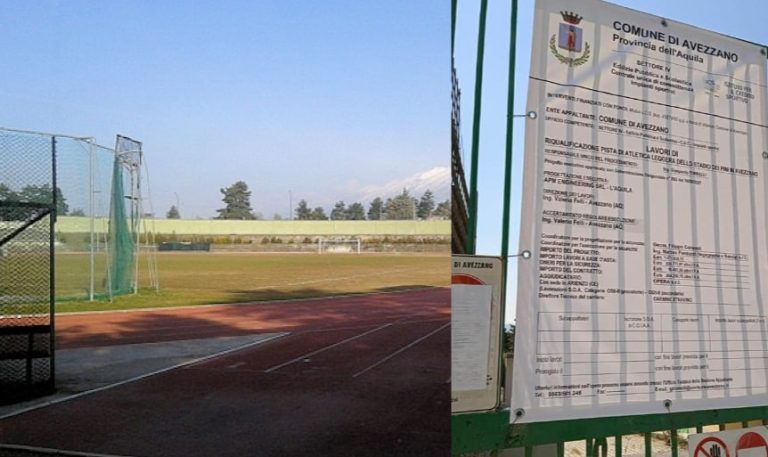 stadio pini lavori avezzano