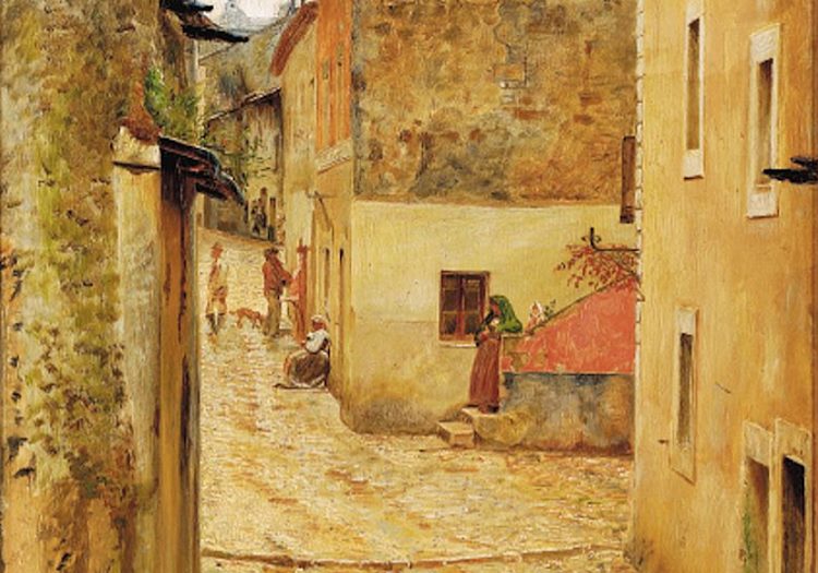 Una strada di Civita d'Antino dipinta da Kristian Zahrtmann nel 1884|