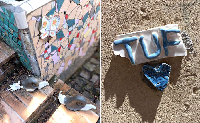 Vandali in azione a Tufo di Carsoli: danneggiate le ceramiche che abbelliscono il borgo