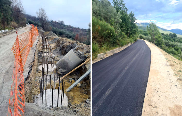 Completati i lavori per la messa in sicurezza della frana sulla strada tra San Vincenzo Vecchio e Morrea