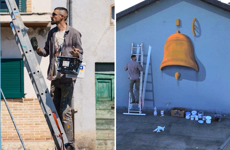 Taqi torna ad Aielli: lo street artist realizza un nuovo murale