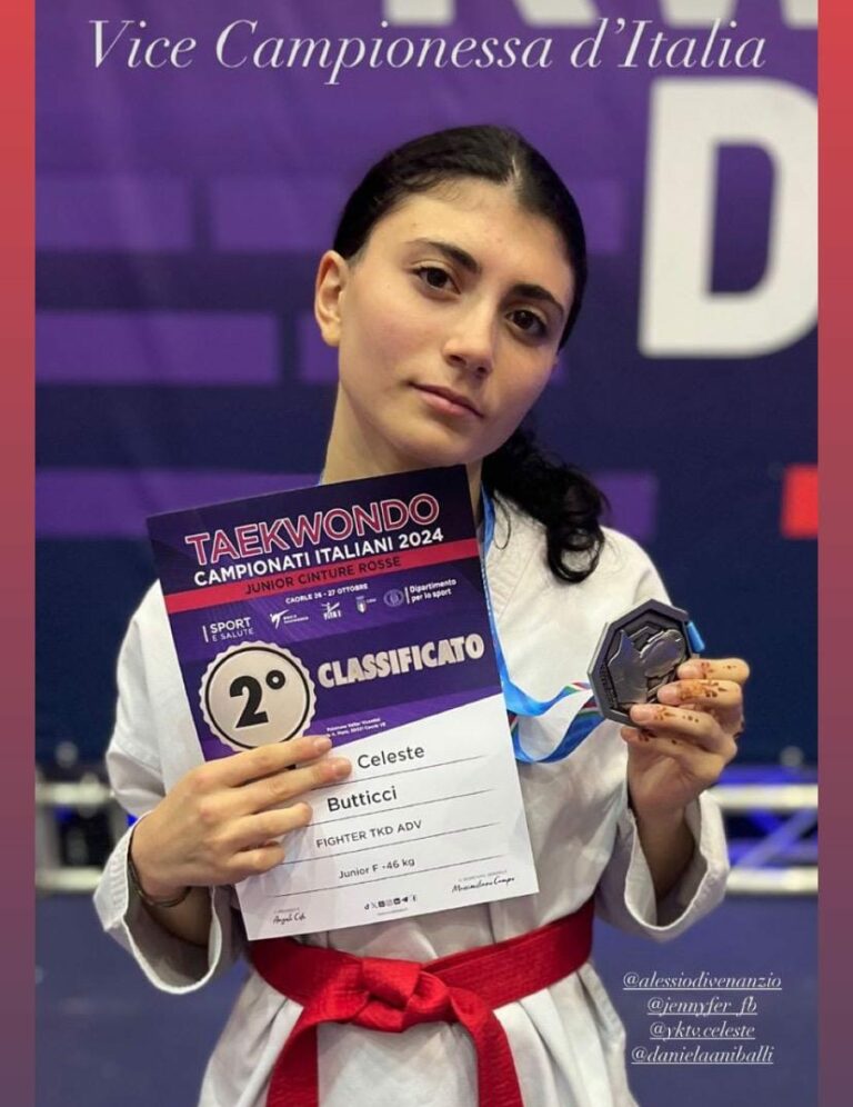 Celeste Butticci è Vice Campionessa d’Italia di Taekwondo