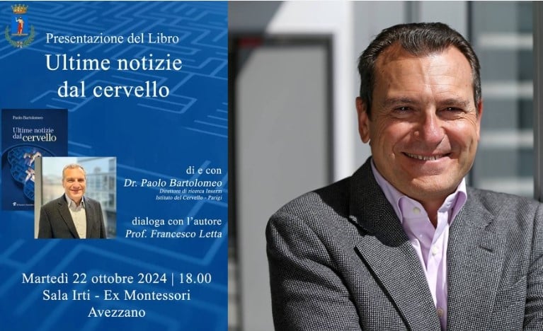 libro “Ultime Notizie dal Cervello” del professore neurologo e neuroscienziato avezzanese Paolo Bartolomeo