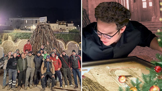 La storia della Tomba di Natale di Pescasseroli raccontata dalla Sand Art di Andrea Arena