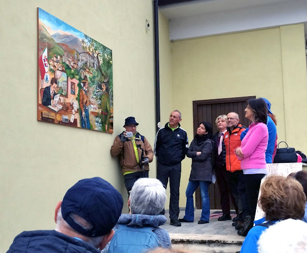 Con un'opera della pittrice Eleana Spaziani si inaugura la nuova tappa Roccavivi-Balsorano Vecchio del Cammino di Chiavone