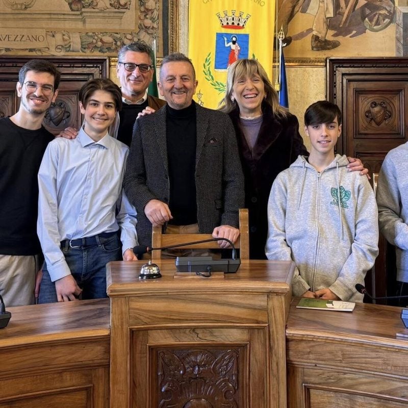 Fabio Colabianchi e Riccardo Ricci, del Liceo Scientifico “Vitruvio Pollione”, e di Denny Rocchi e Marco Desideri, dell’Istituto di Istruzione Superiore “Arrigo Serpieri”