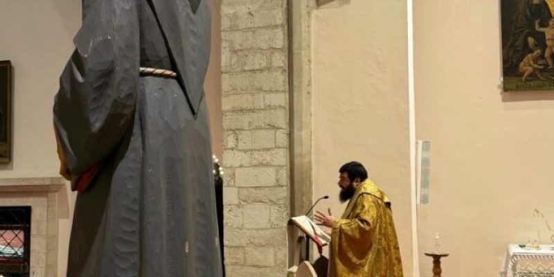 chiesa di San Francesco a Tagliacozzo , presieduta da Fra' Emiliano Antenucci O.F.M. Capp.