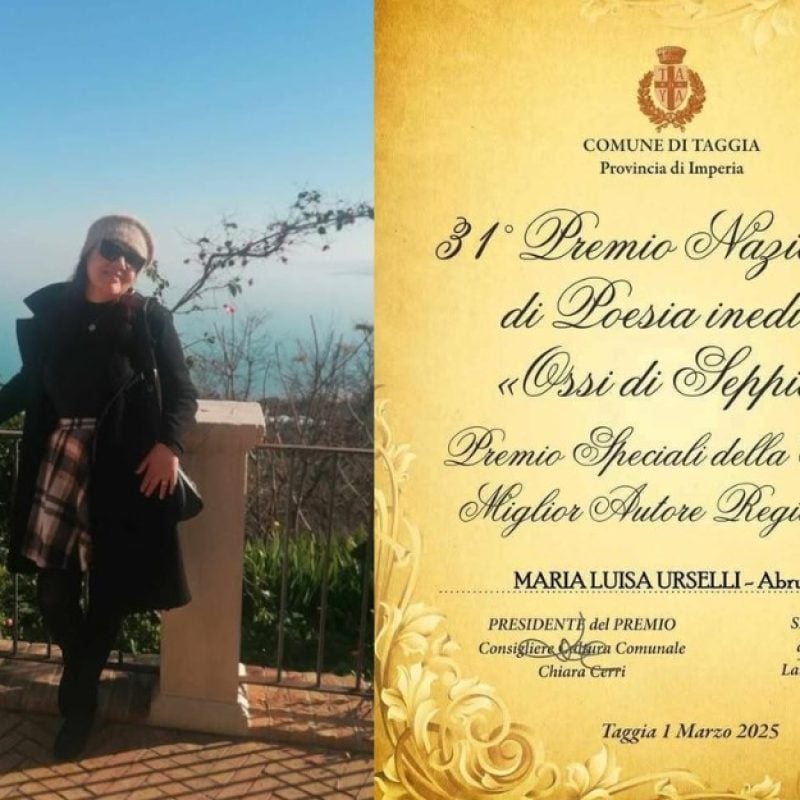 Maria Luisa Urselli premiata al concorso "Ossi di Seppia"