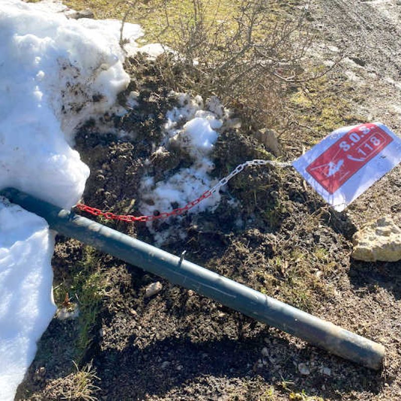 A Pescasseroli è stata danneggiata l'area destinata all'elisoccorso