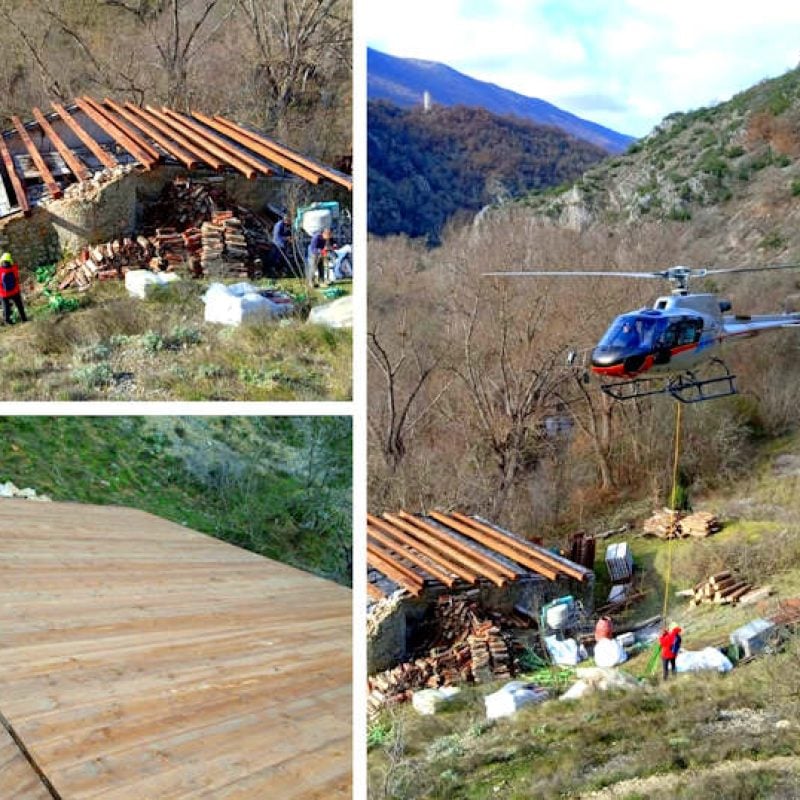 Chiesa Santa Maria Silvana, lavori in dirittura d'arrivo: il materiale arriva in elicottero