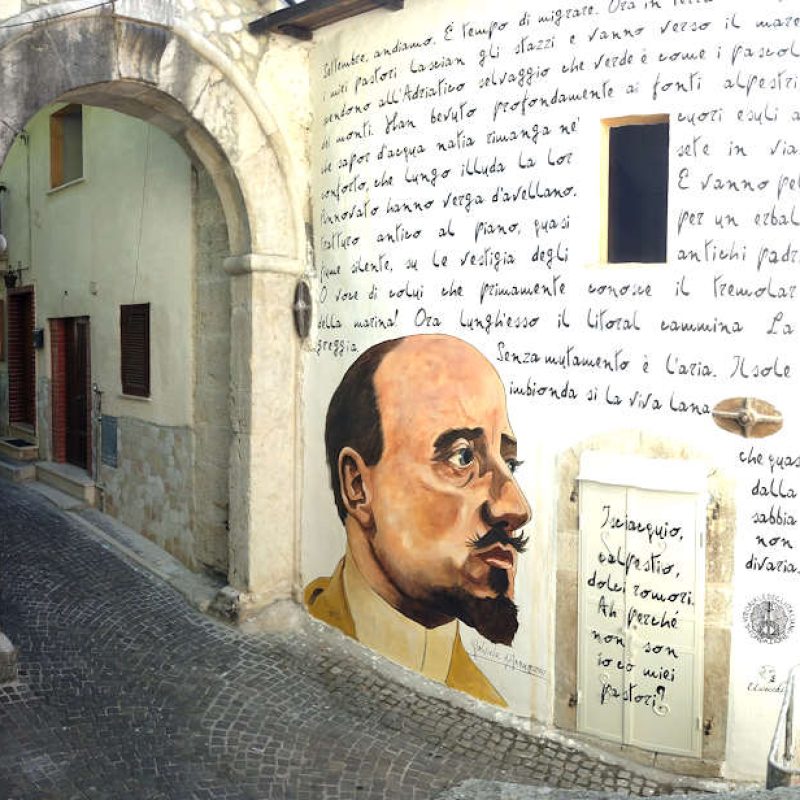 Ad Aielli la poesia "I Pastori" di Gabriele d'Annunzio diventa un murale