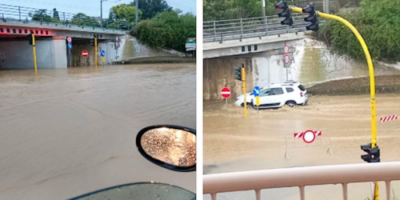 Pesante ondata di maltempo sulla costa abruzzese: strade allagate e sottopassi chiusi