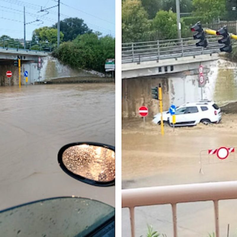 Pesante ondata di maltempo sulla costa abruzzese: strade allagate e sottopassi chiusi