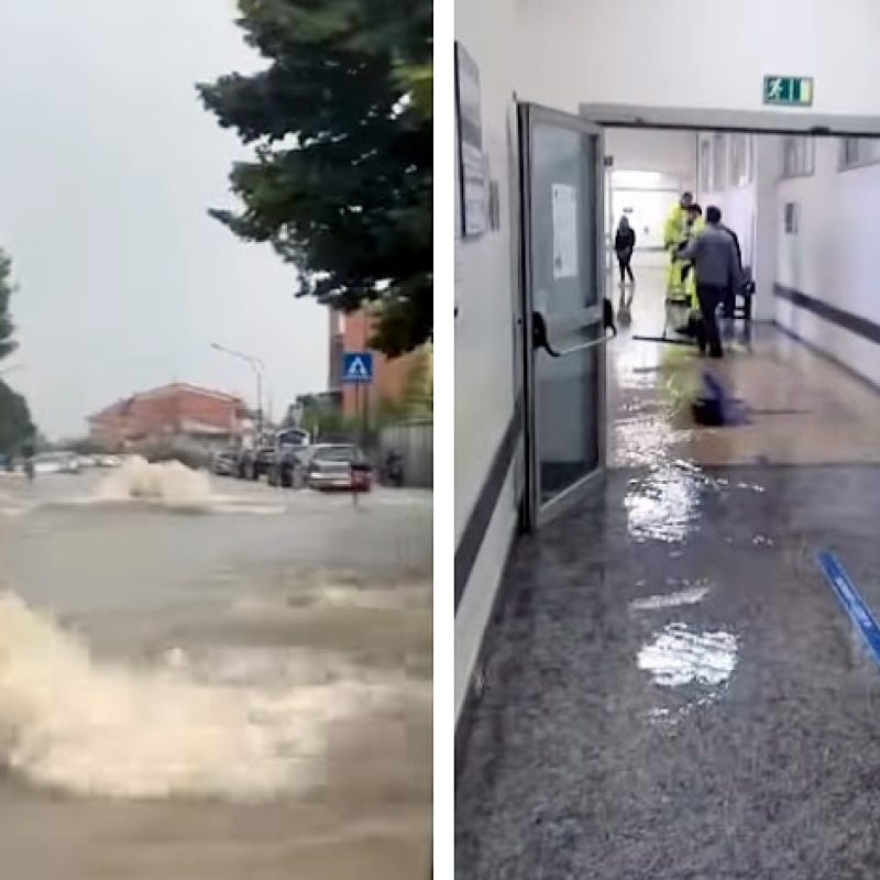 Nubifragio a Pescara, allagati anche l'ospedale "S. Spirito" e il centro commerciale (video)