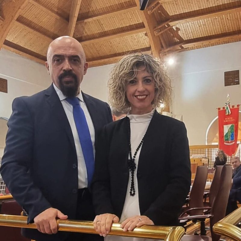 la Consigliera regionale Erika Alessandrini e il capogruppo del Movimento 5 Stelle in Consiglio Regionale, Francesco Taglieri