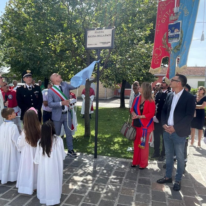 Inaugurata la nuova Piazza Regina della Pace a Borgo Strada 14