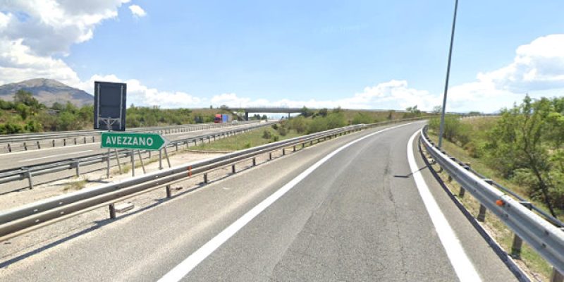 Chiusura al traffico della rampa di uscita dall'autostrada A25 dello svincolo di Avezzano