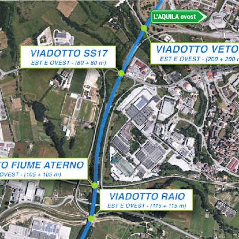 Aperti otto nuovi viadotti antisismici vicino L'Aquila sull'A24